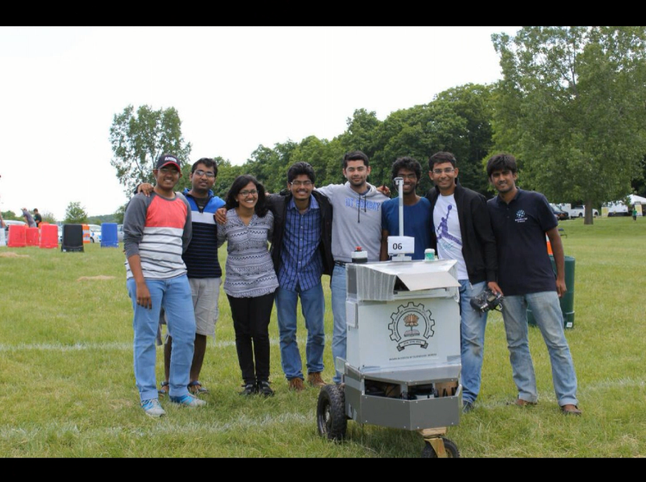 The team that participated in IGVC 2014 with their vehicle Pushpak-3