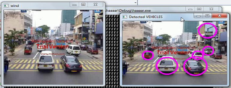 Cars detected by an Image Processing model